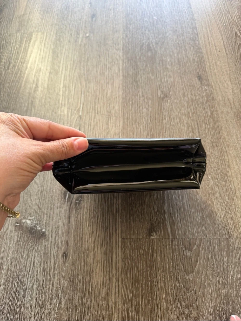 Yves Saint Laurent Black Patent Cosmetic Case with YSL Logo